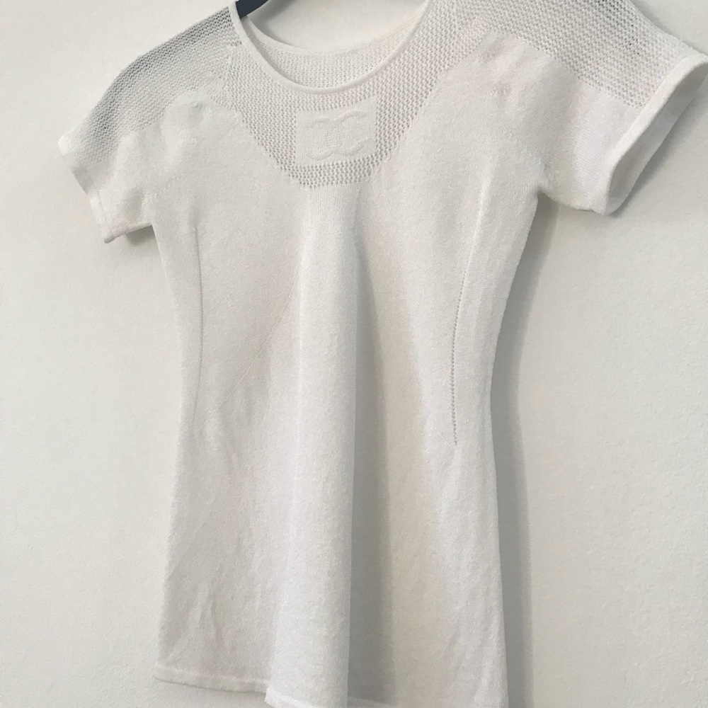 Chanel Silk CC Logo Knit Top
